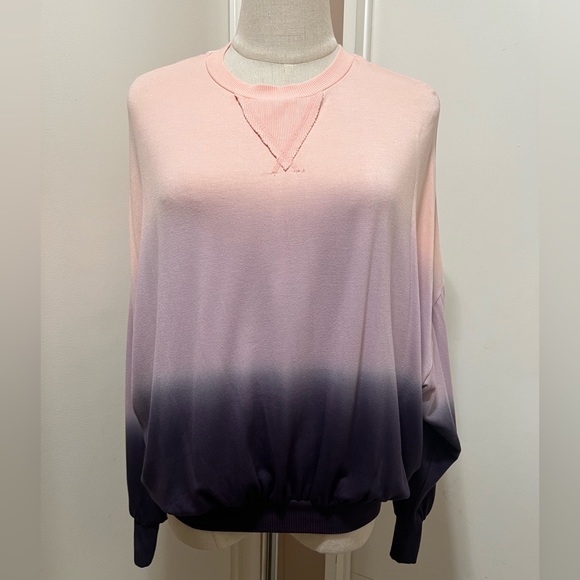 Young Fabulous & Broke Sweaters - Young Fabulous & Broke Juliette Ombre Peach Purple Crewneck Sweatshirt Size XS